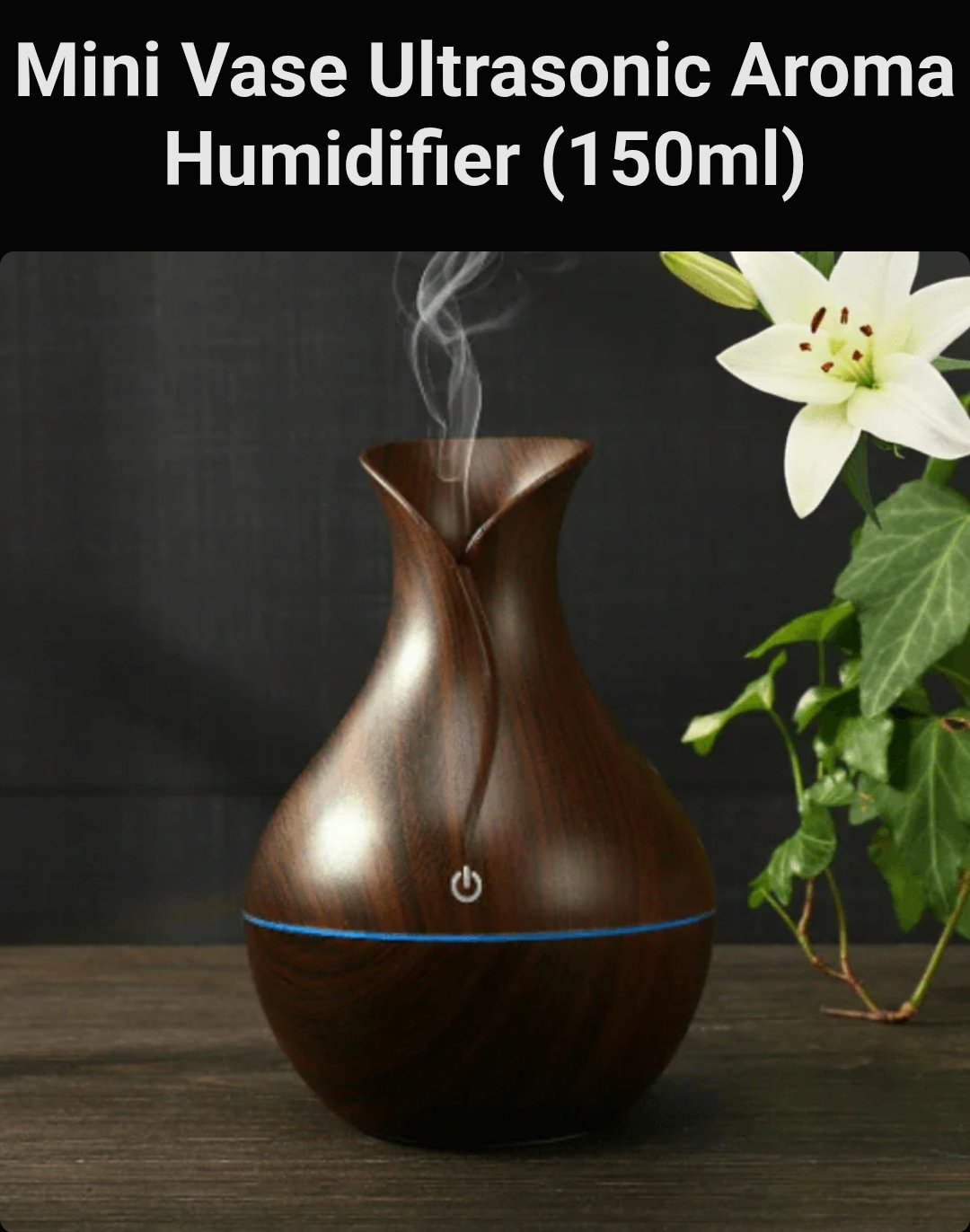 MINI VASE ULTRASONIC AROMA HUMIDIFIER (150ml)