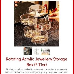 ROTATING ACRYLIC JEWELRY STORAGE BOX (5TIER)