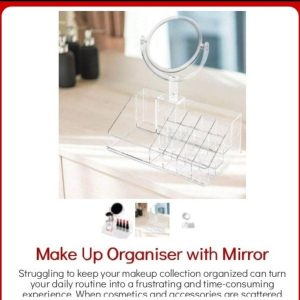 MAKE UP ORGANIZER WITH MIRROR