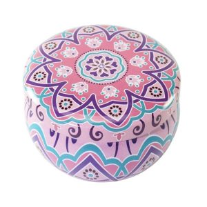 Gardenia Aroma Candle In Colourful Patterned Tin (65ml